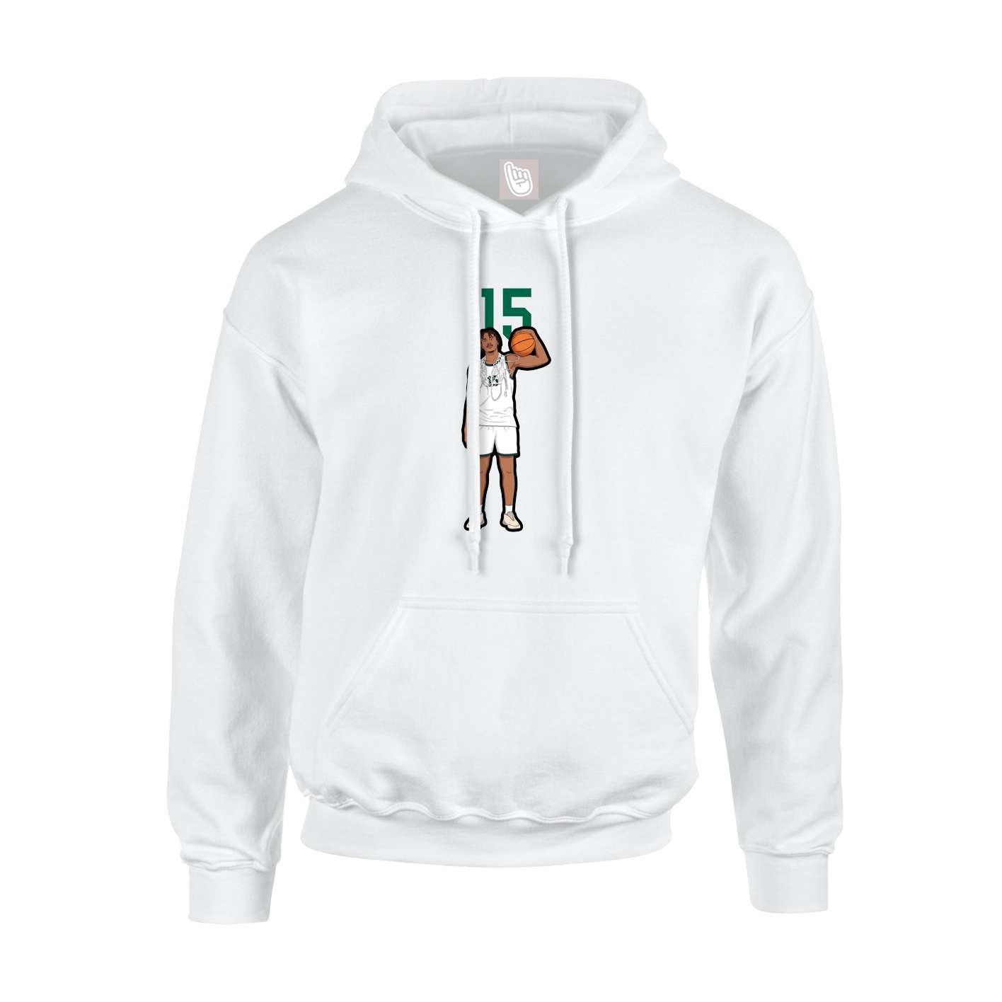 Youth Hoodie — Number Top in White