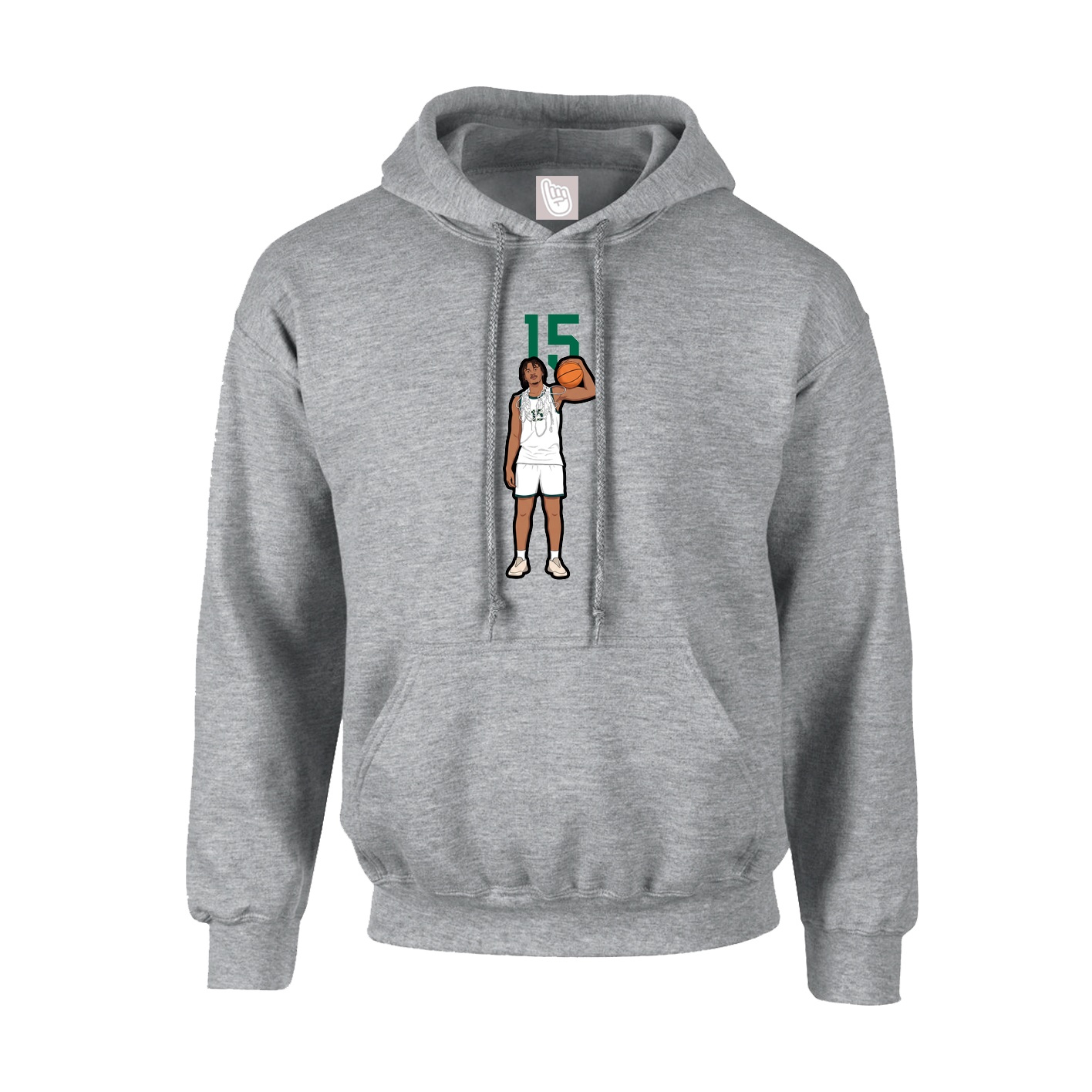 Youth Hoodie — Number Top in Grey