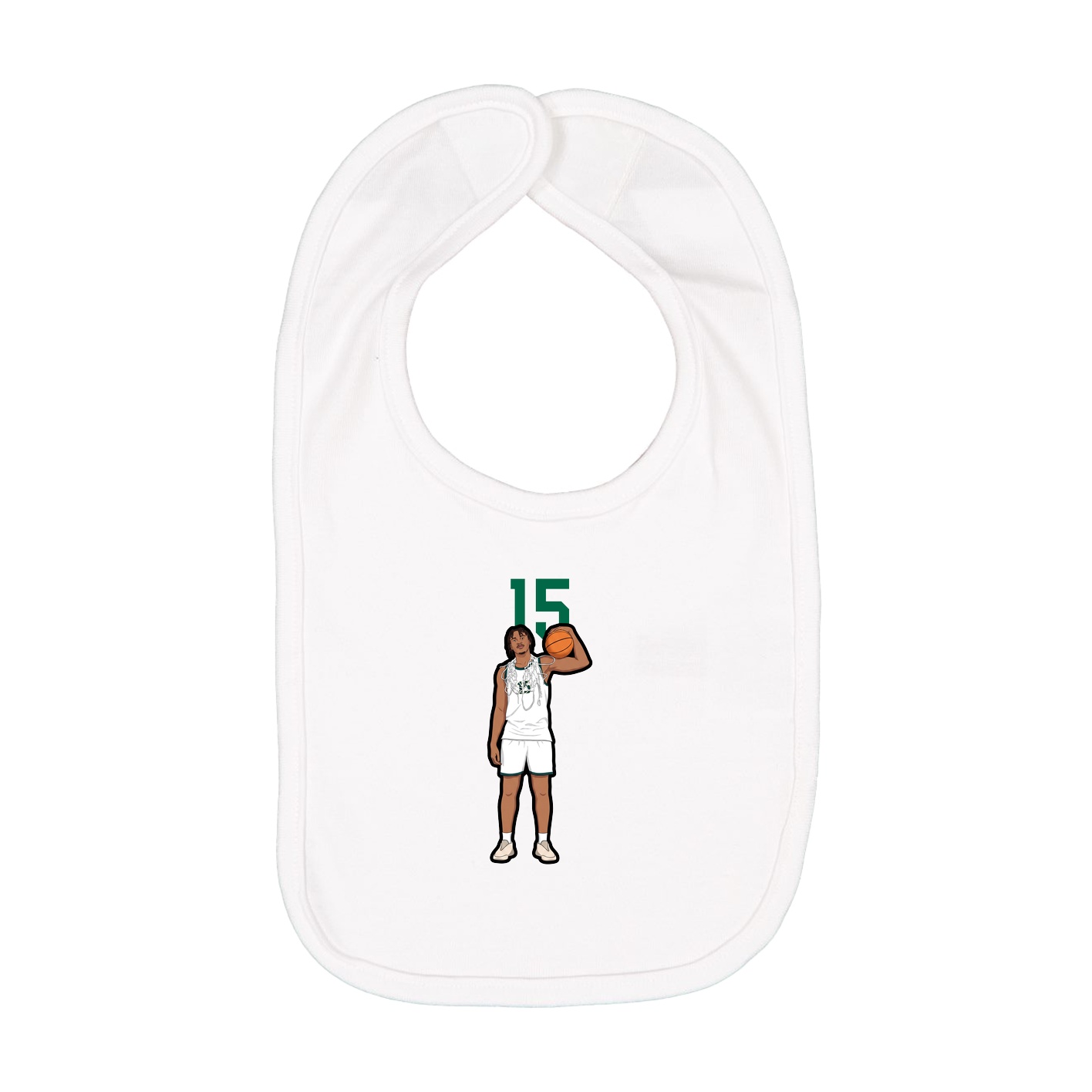 Infant Bib — Number Top in White