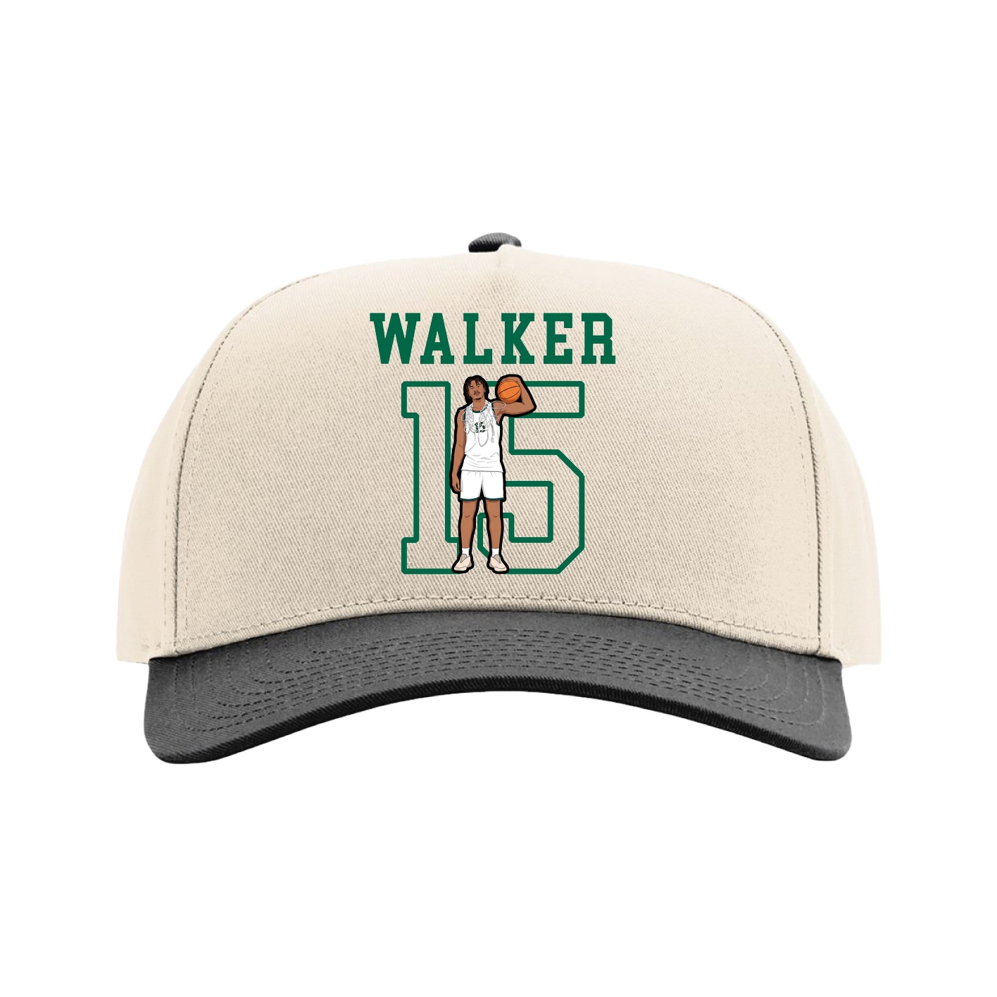 Full Fabric Five-Panel Champ Cap — Shirsey in Cream/Black