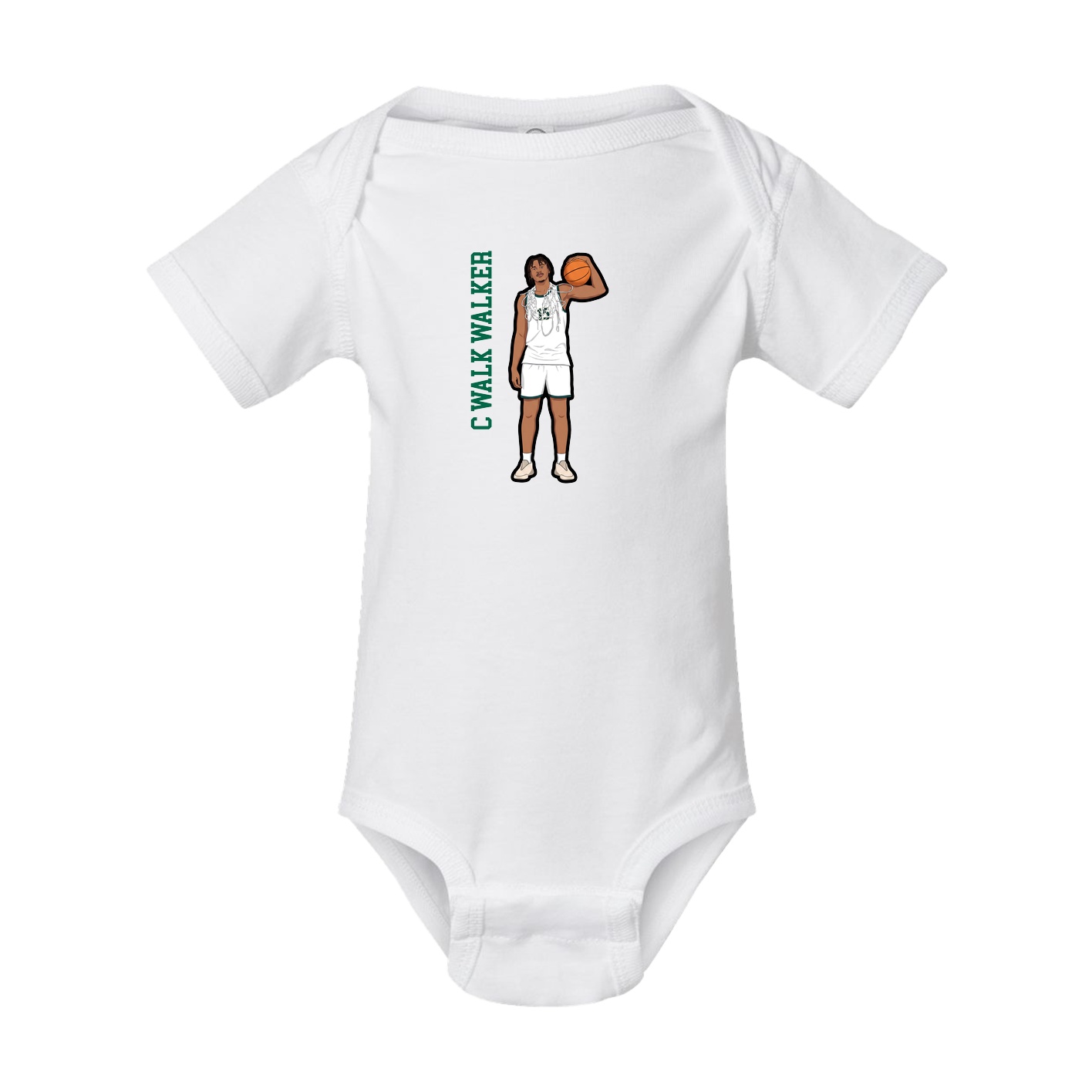 Baby Onesie — Name Vertical in White