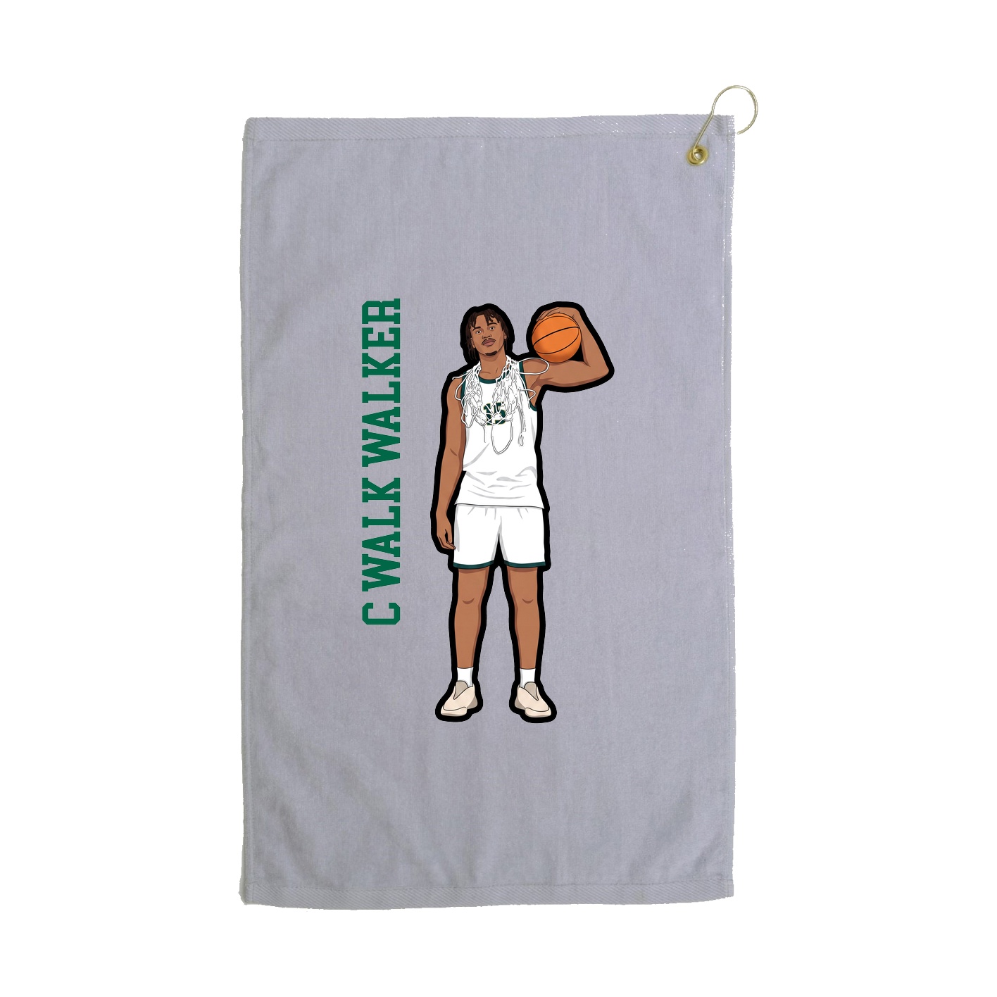 Golf Towel — Name Vertical in Grey