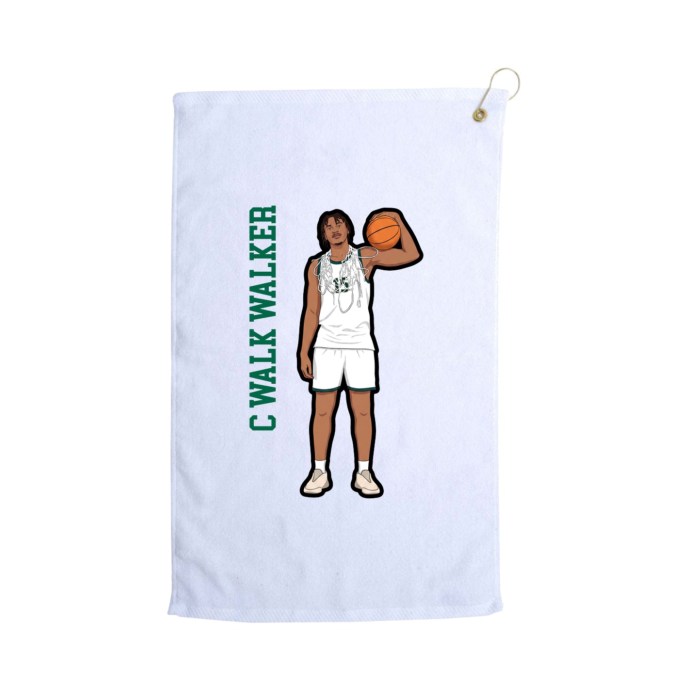 Golf Towel — Name Vertical in White