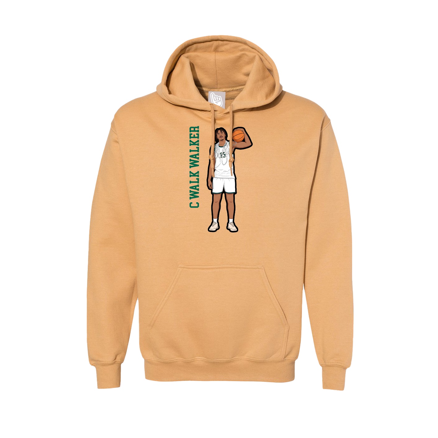 Hoodie — Name Vertical in Vegas Gold