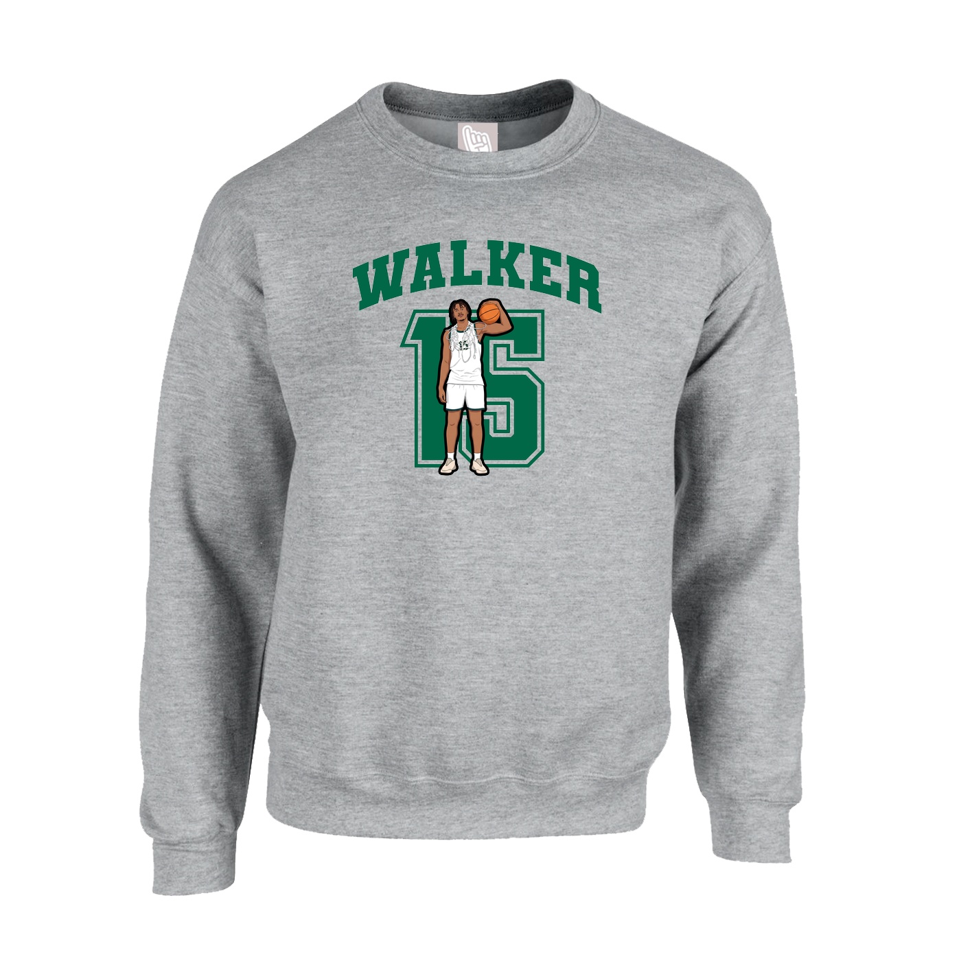 Fleece Crew — Number in Grey