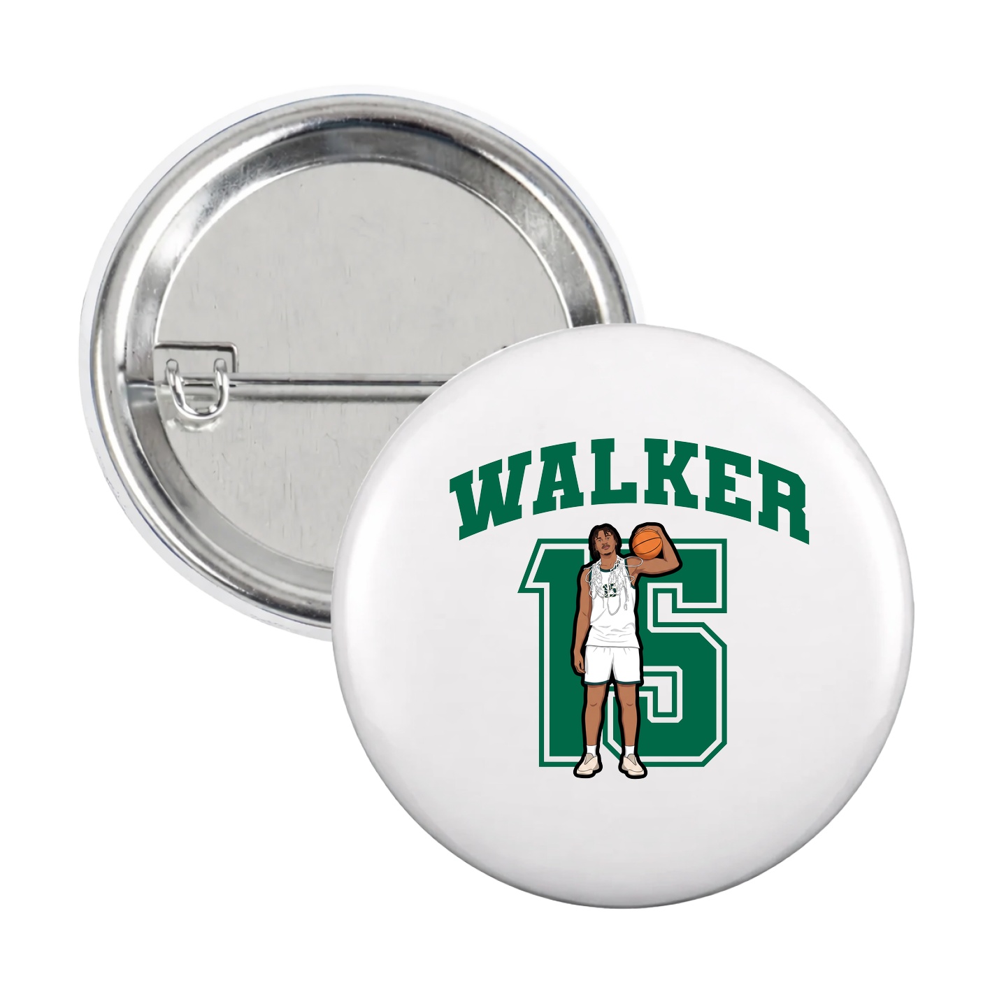 Game Day Button — Number in White