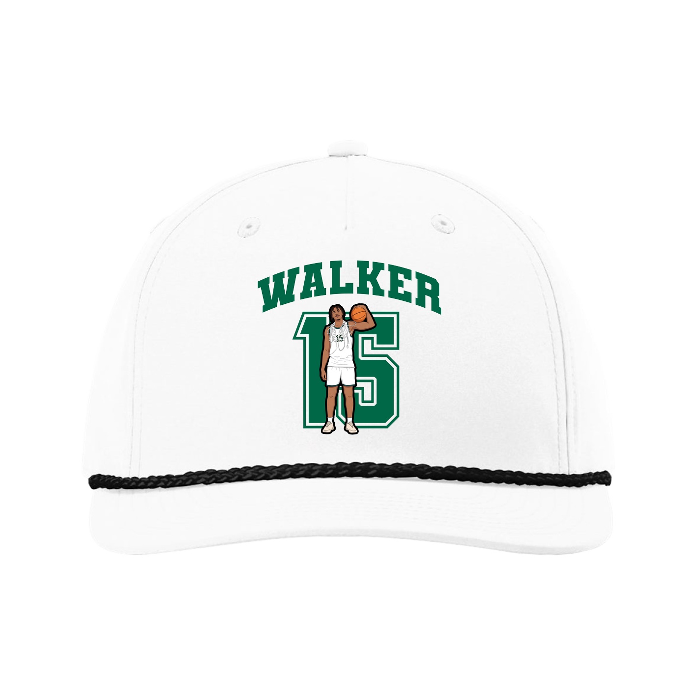 Five-Panel Classic Rope Cap — Number in White