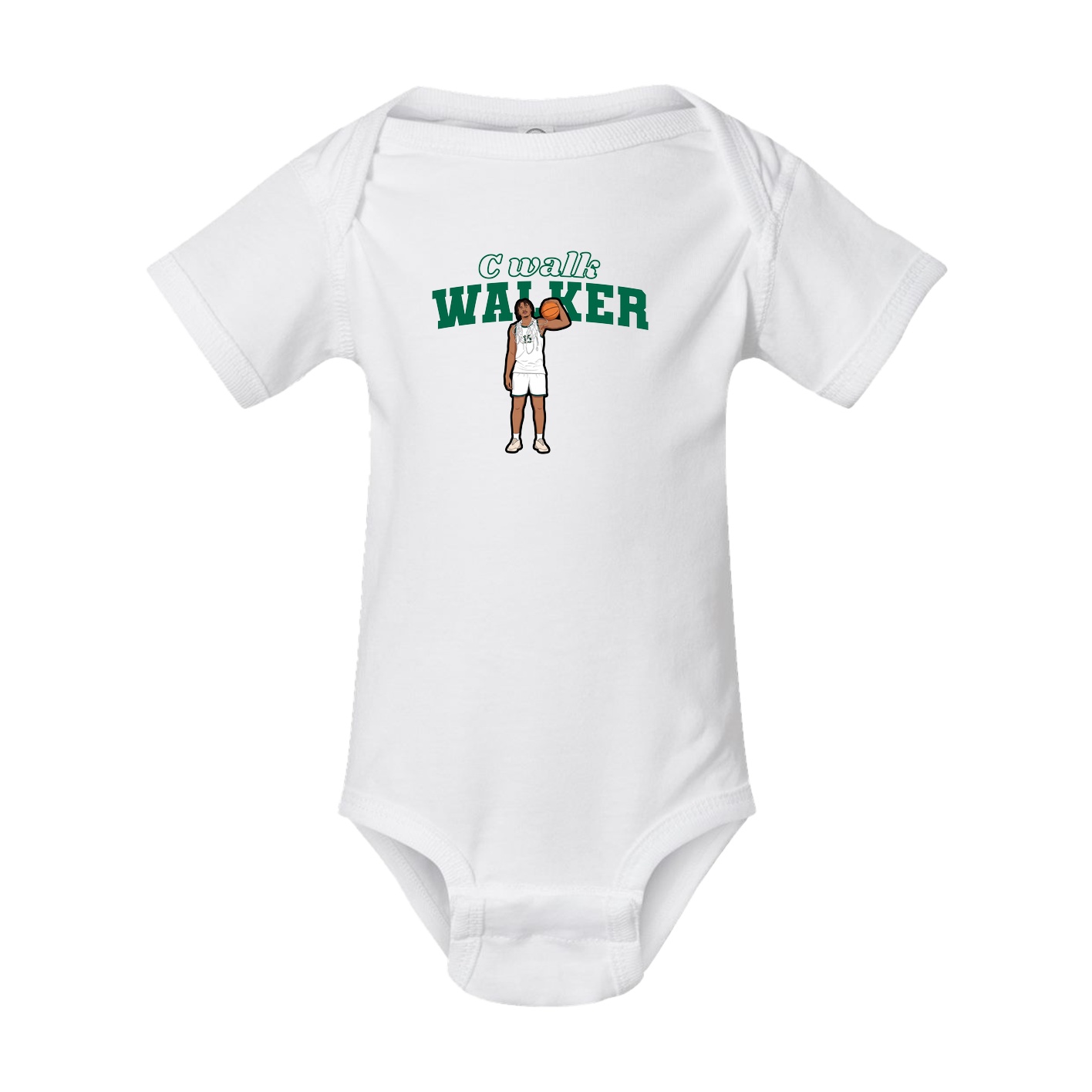 Baby Onesie — Name Arch in White