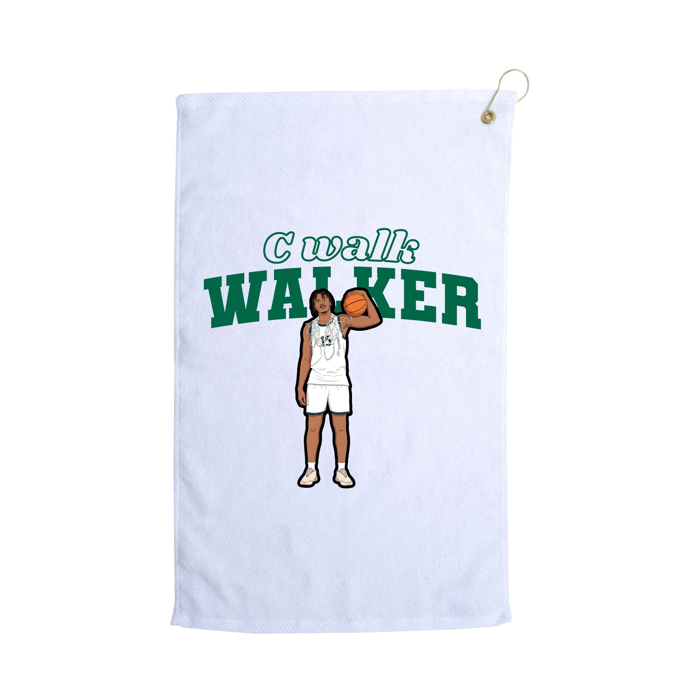 Golf Towel — Name Arch in White