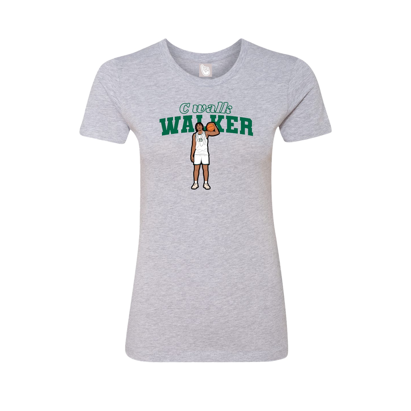 Womens Tee — Name Arch in Grey
