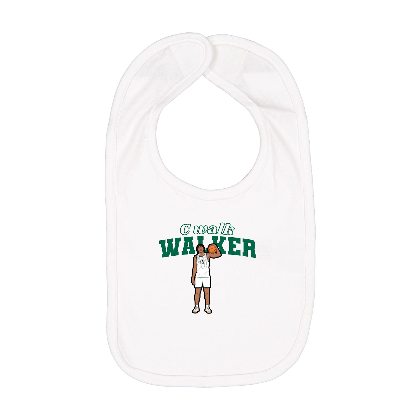 Infant Bib — Name Arch in White