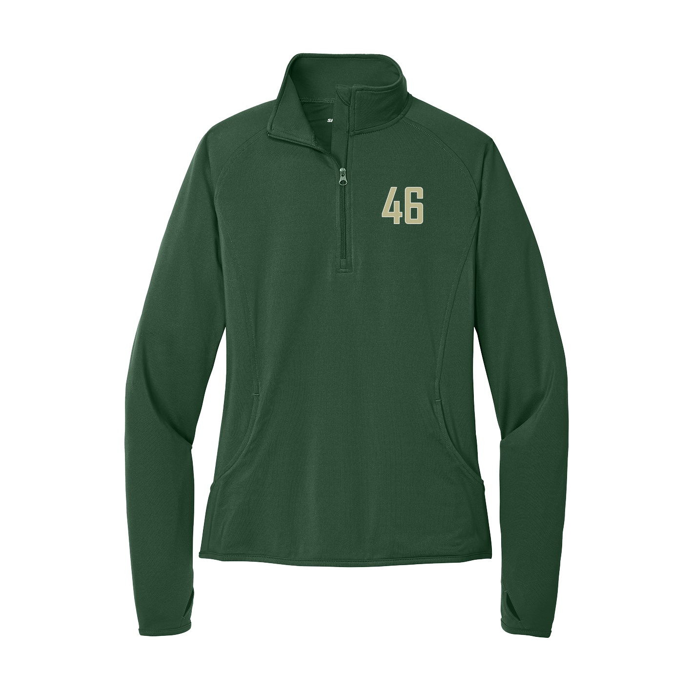 Women's Q-Zip Pullover — Front Shirsy in Green