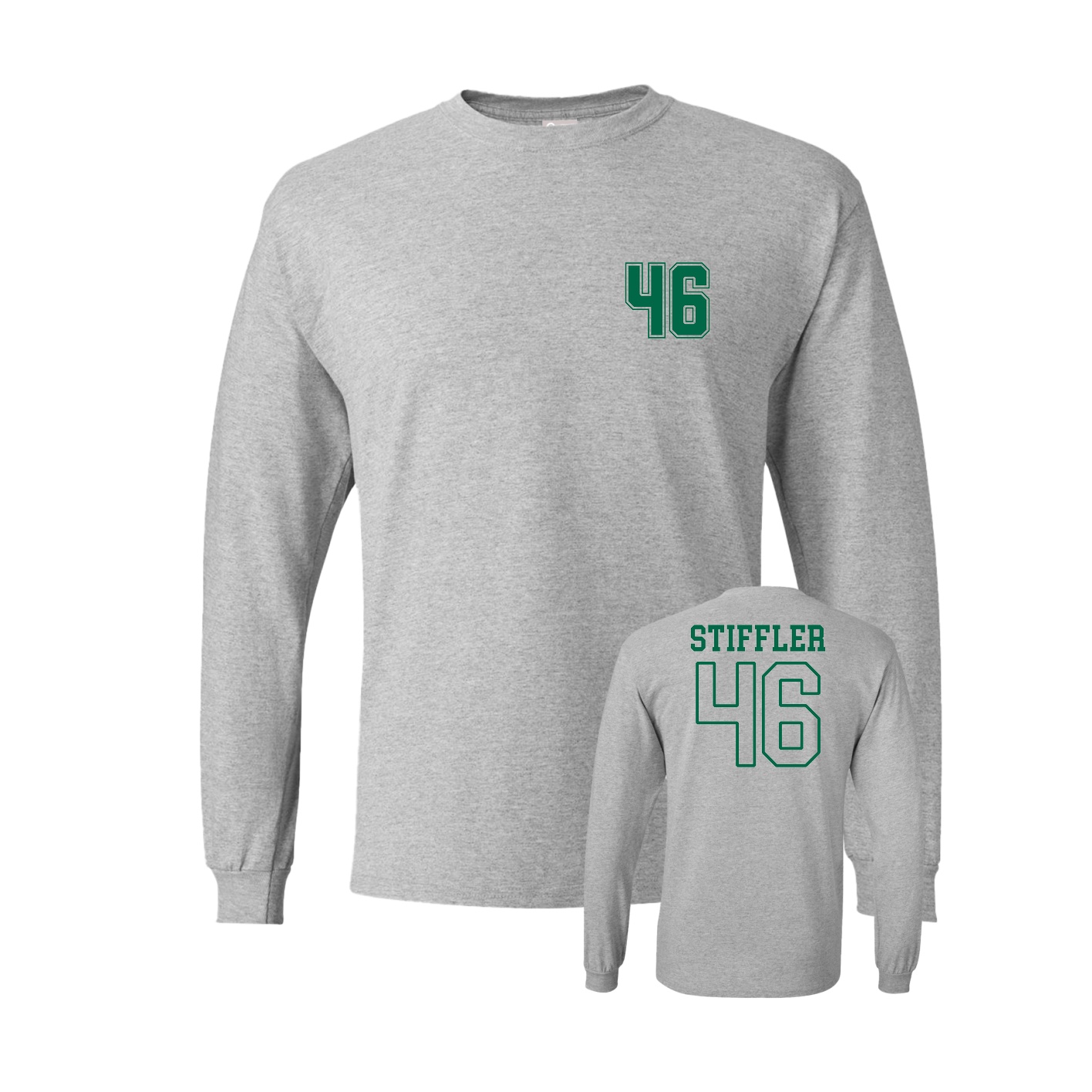 Long Sleeve Tee — Chest Back in Grey