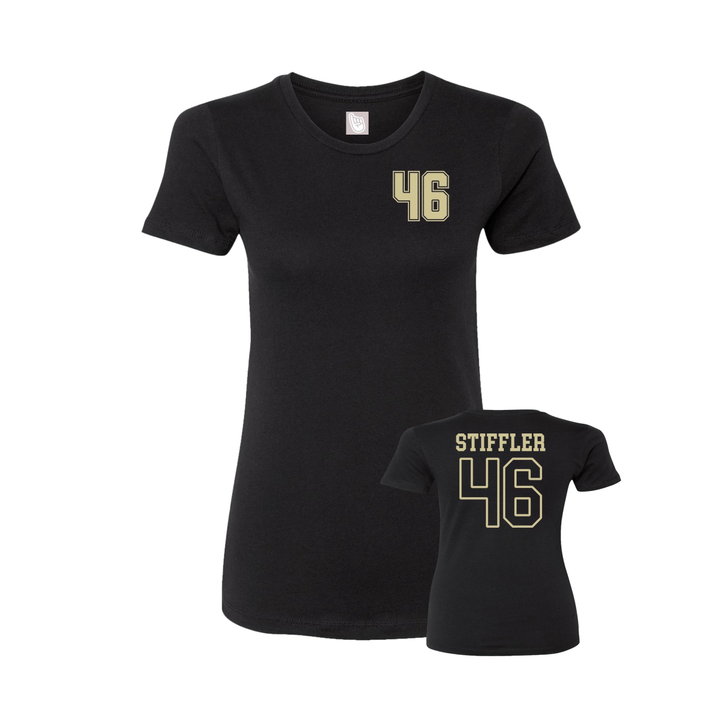 Womens Tee — Chest Back in Black