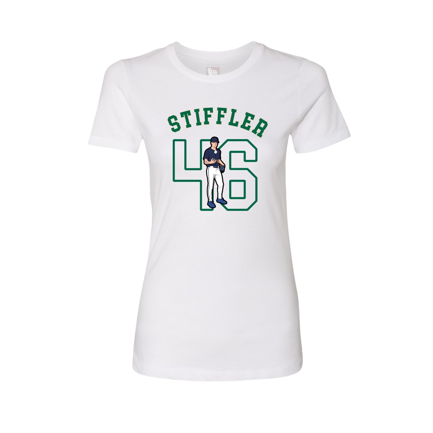 Fitted Women's Tee — Shirsey Arch in White