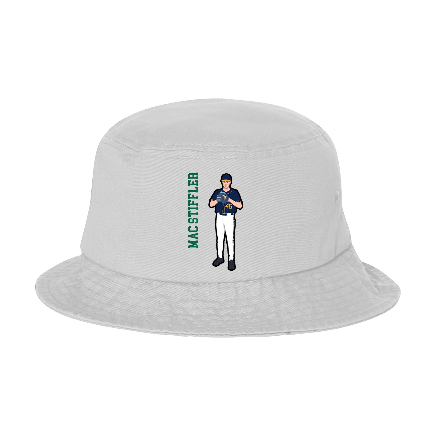 Bucket Cap — Name Vertical in White