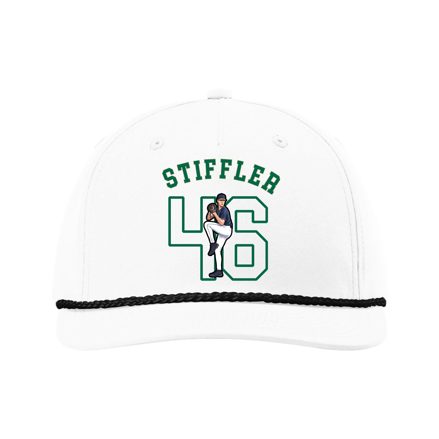 Five-Panel Classic Rope Cap — Shirsey Arch in White