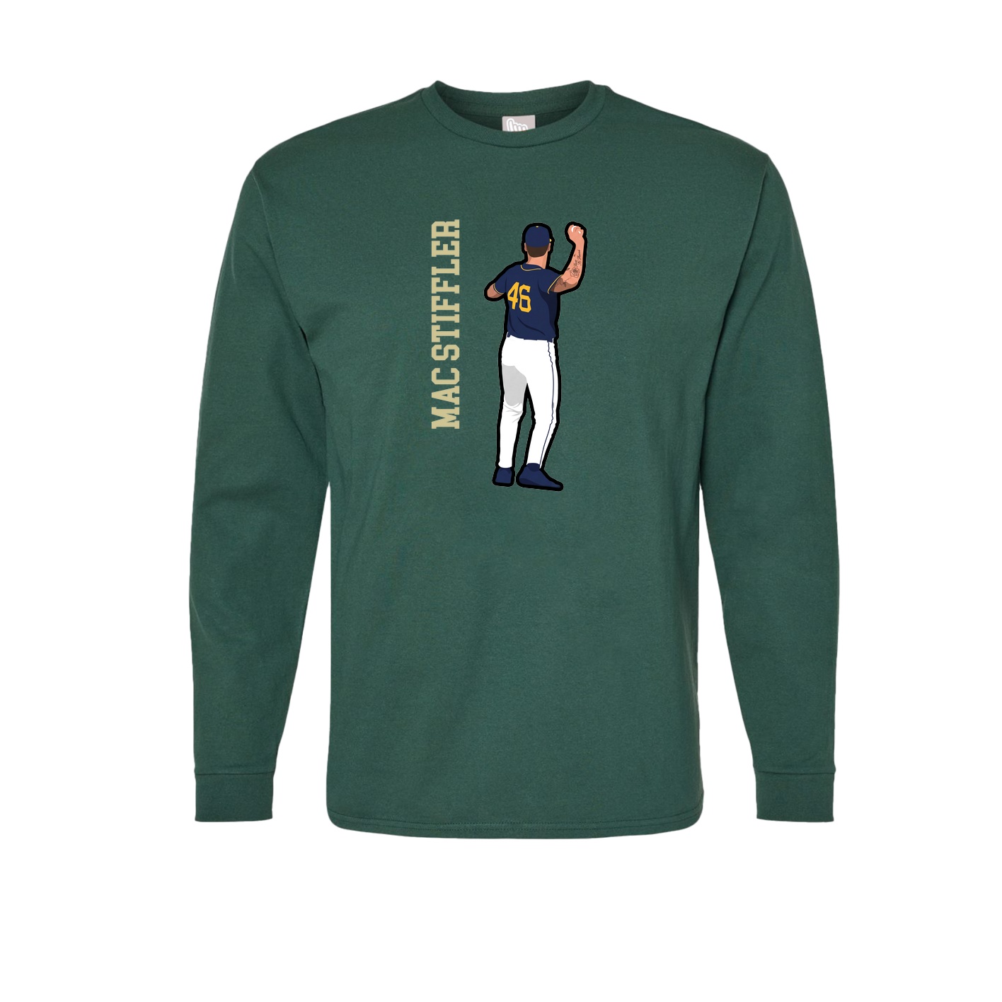 Long Sleeve Tee — Name Vertical in Green
