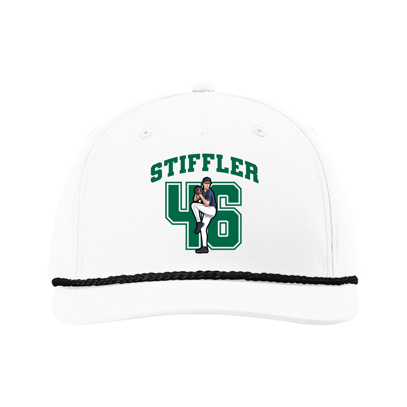 Five-Panel Classic Rope Cap — Number in White