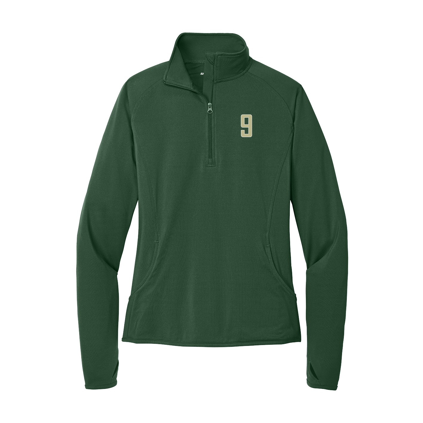 Women's Q-Zip Pullover — Front Shirsy in Green
