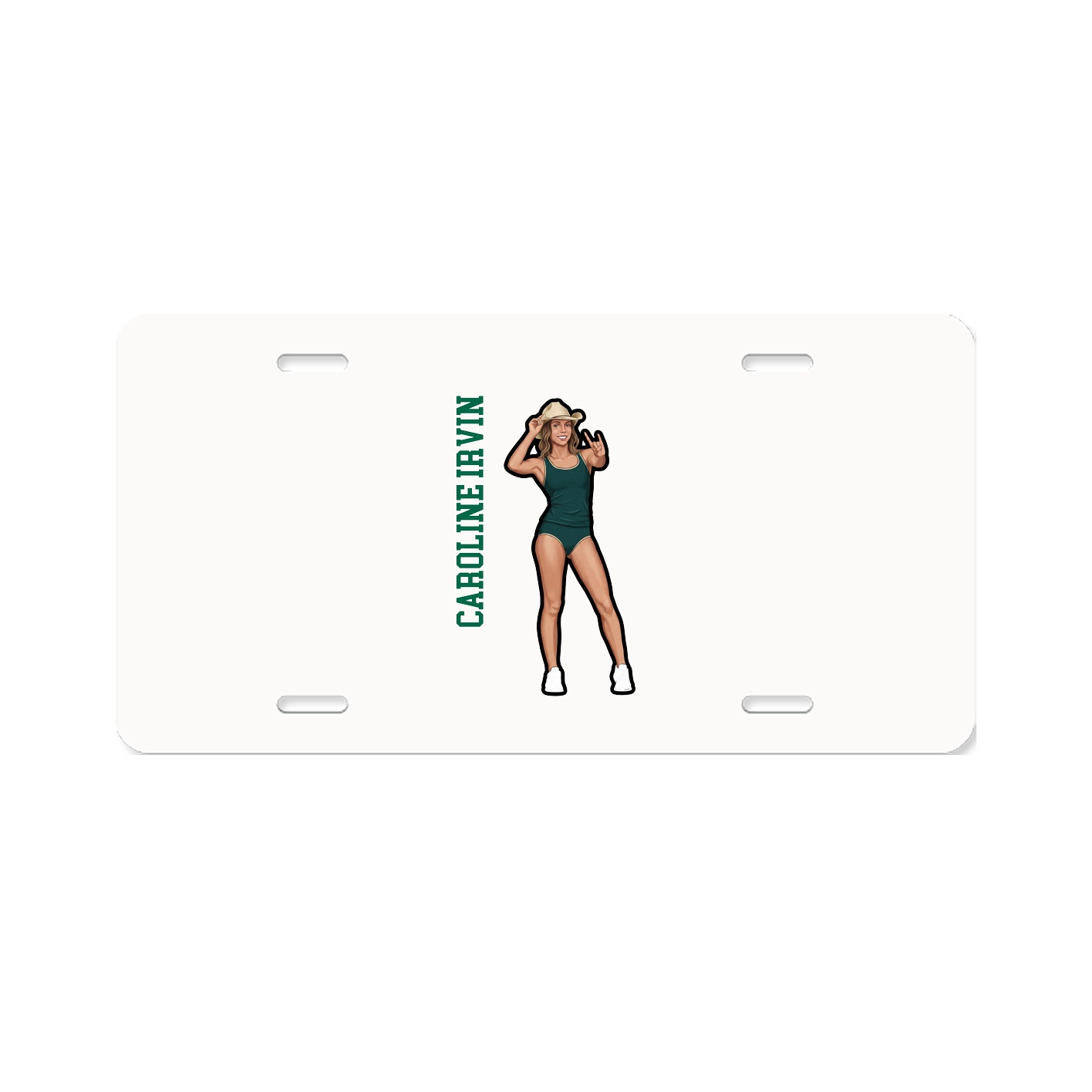 License Plate — Name Vertical in Classic