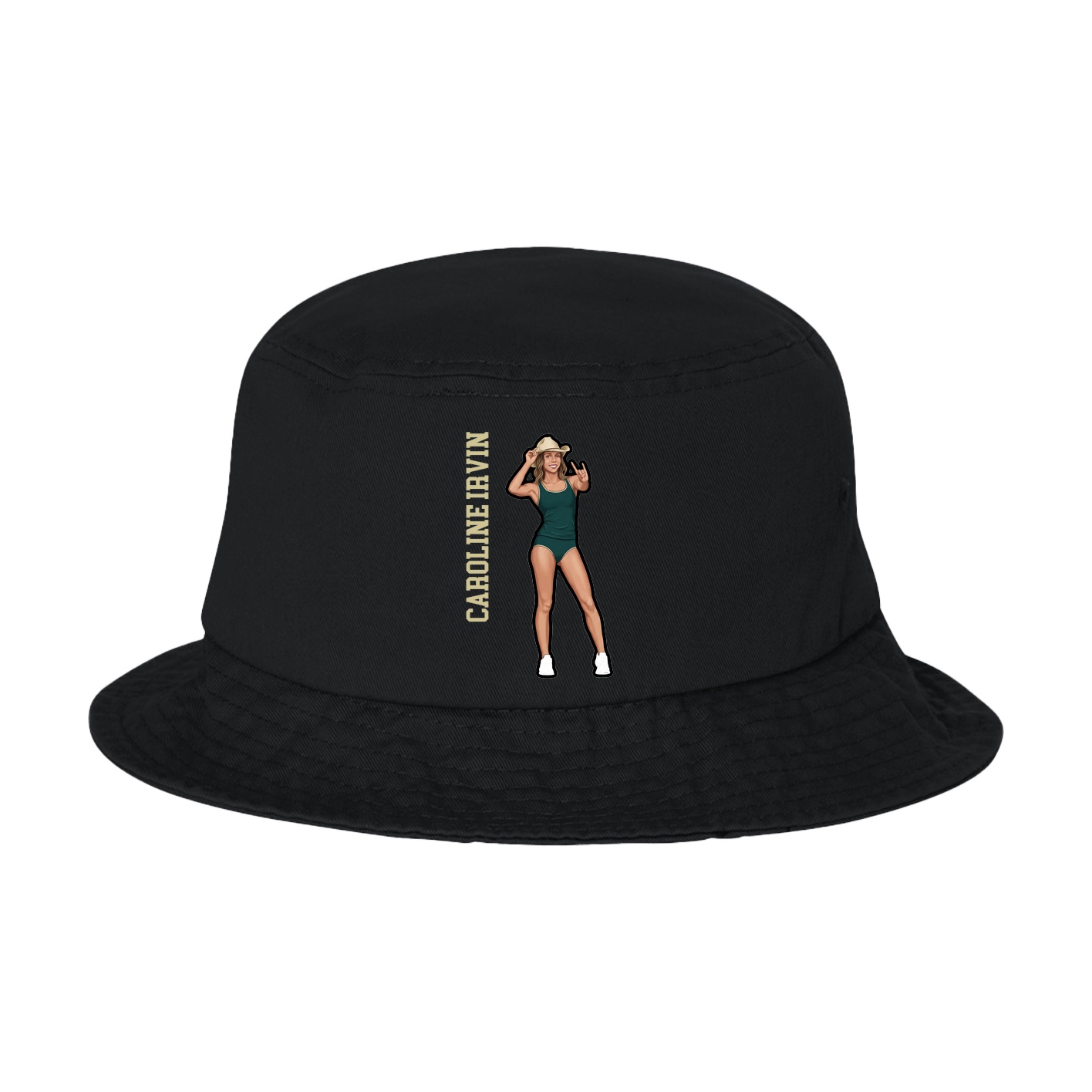Bucket Cap — Name Vertical in Black