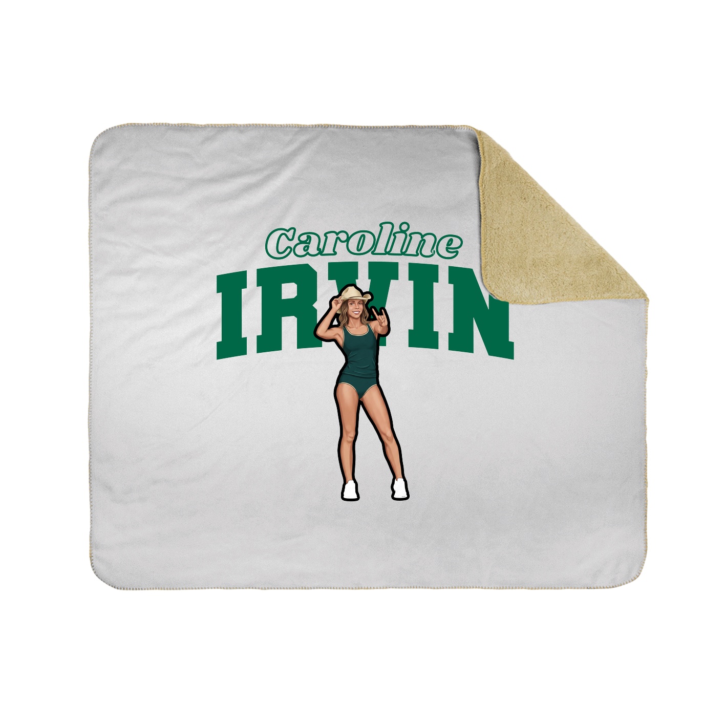 Throw Blanket — Name Arch in White