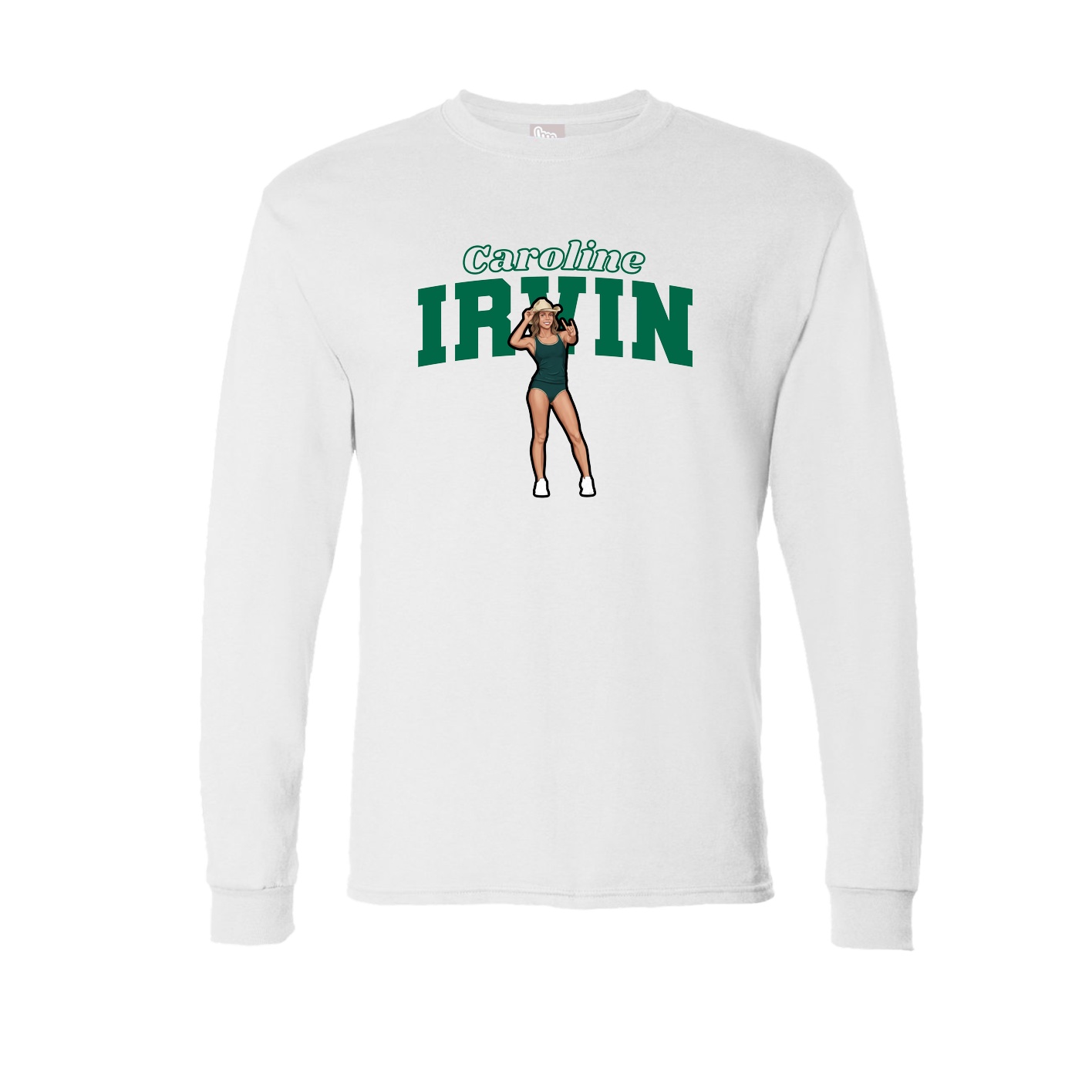 Long Sleeve Tee — Name Arch in White