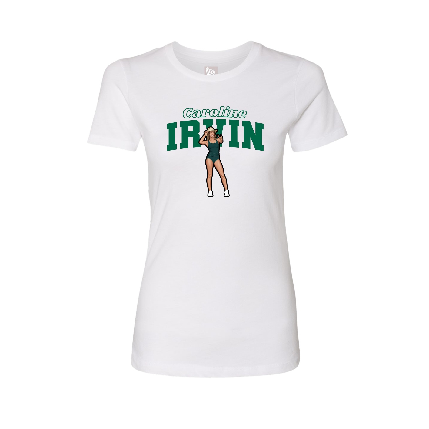 Fitted Women's Tee — Name Arch in White