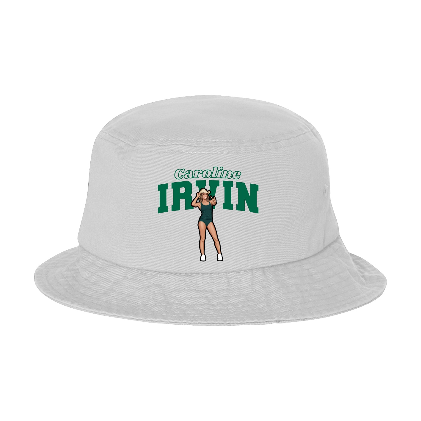 Bucket Cap — Name Arch in White