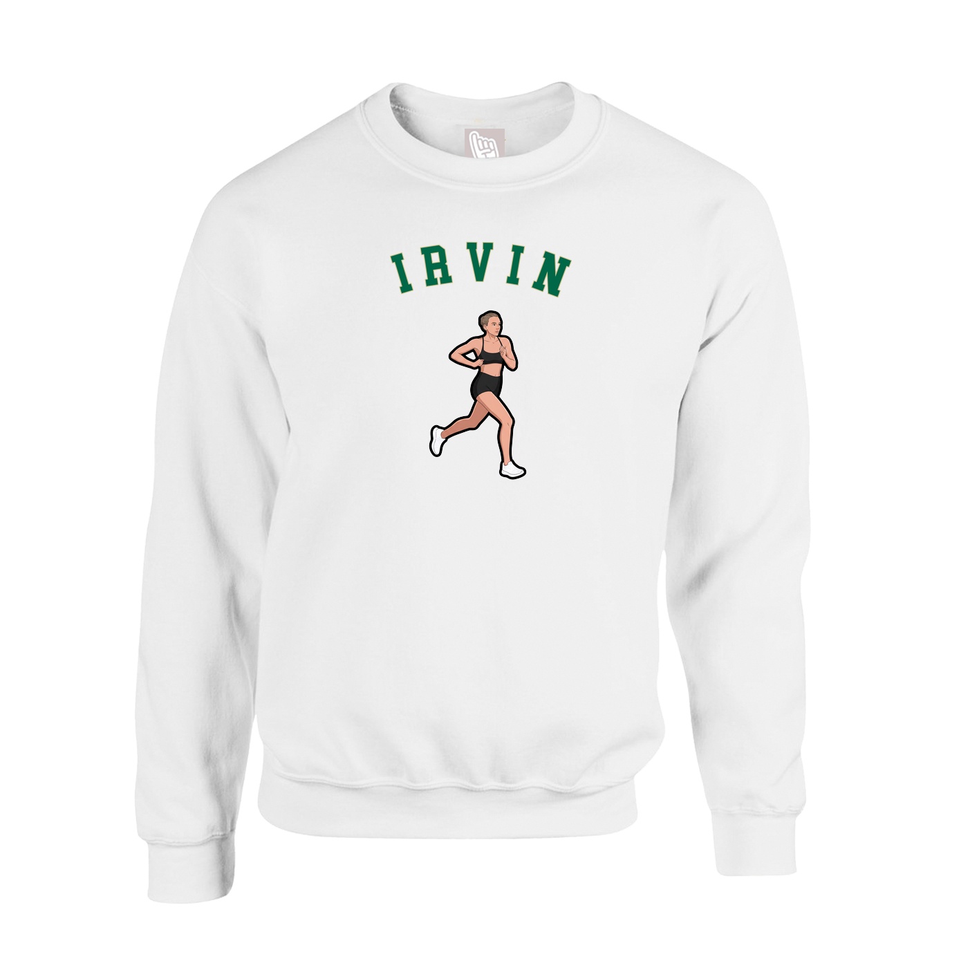 Fleece Crew — Shirsey Arch in White
