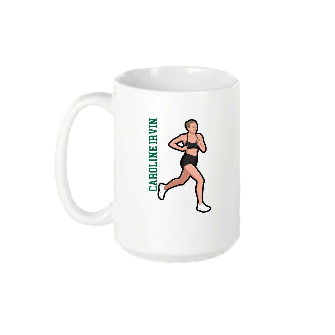 15oz Coffee Mug — Name Vertical in White