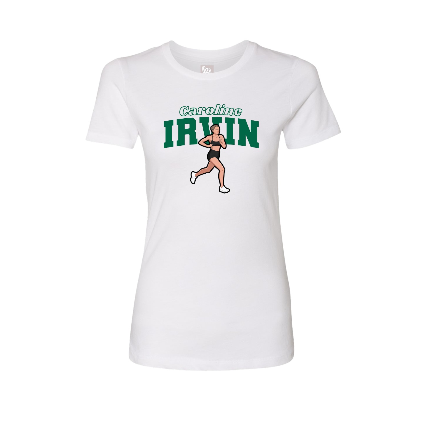Fitted Women's Tee — Name Arch in White