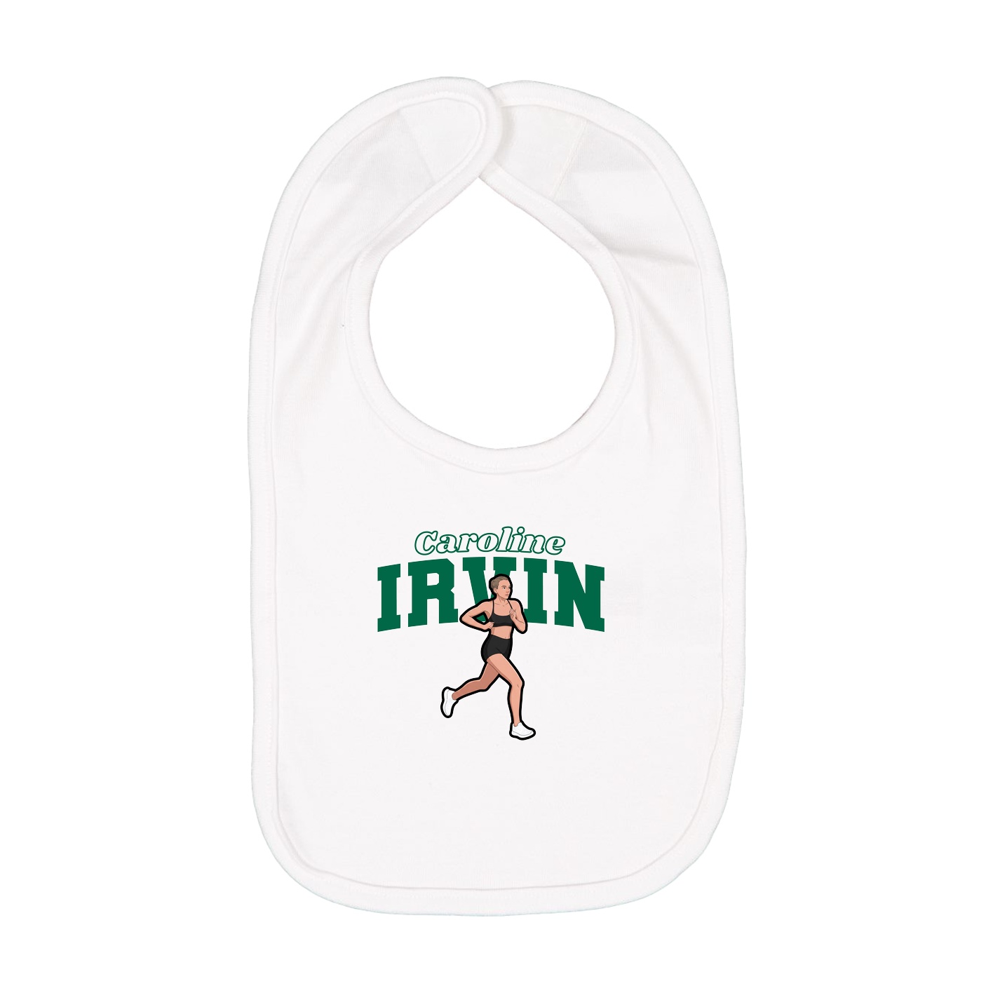 Infant Bib — Name Arch in White