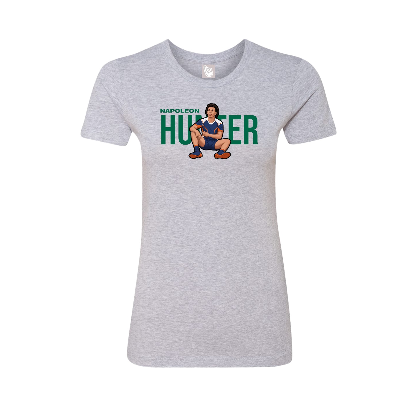 Fitted Women's Tee — Player Name in Grey