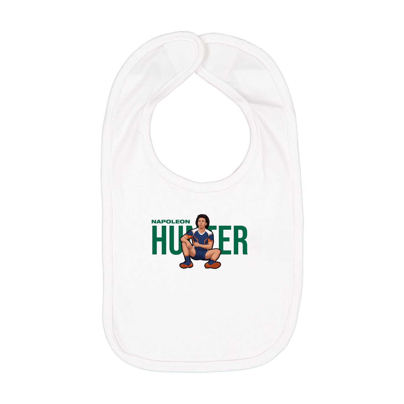 Infant Bib — Player Name in White