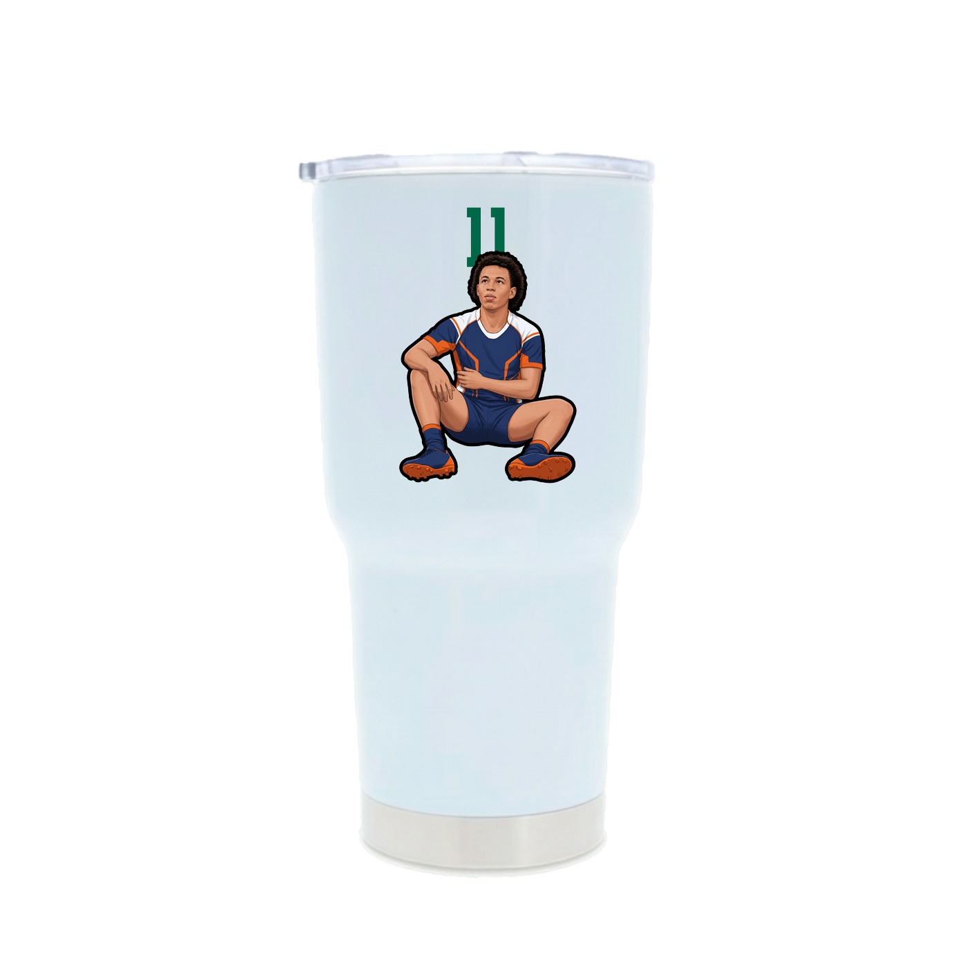 30oz Stainless Steel Tumbler — Number Top in White