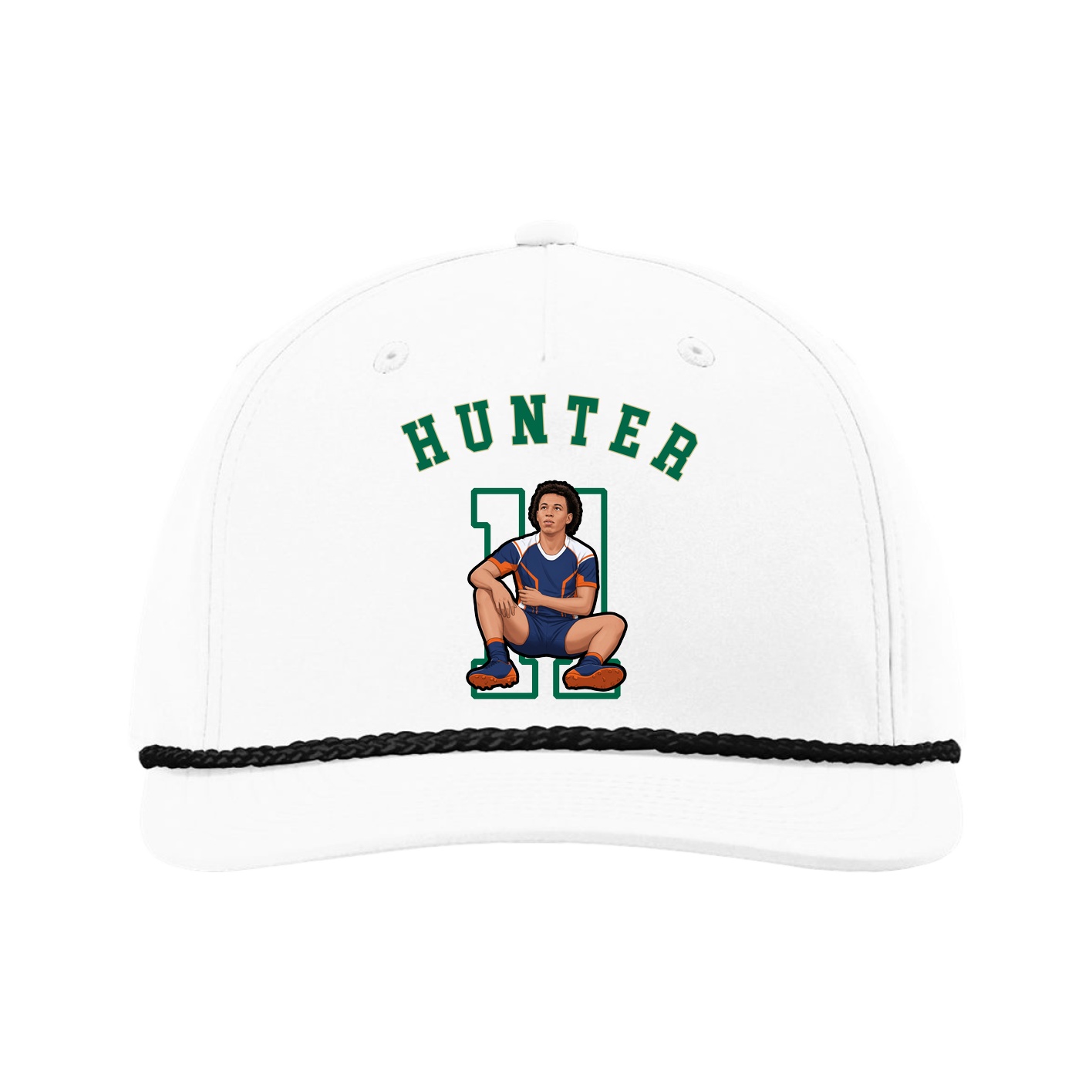 Five-Panel Classic Rope Cap — Shirsey Arch in White