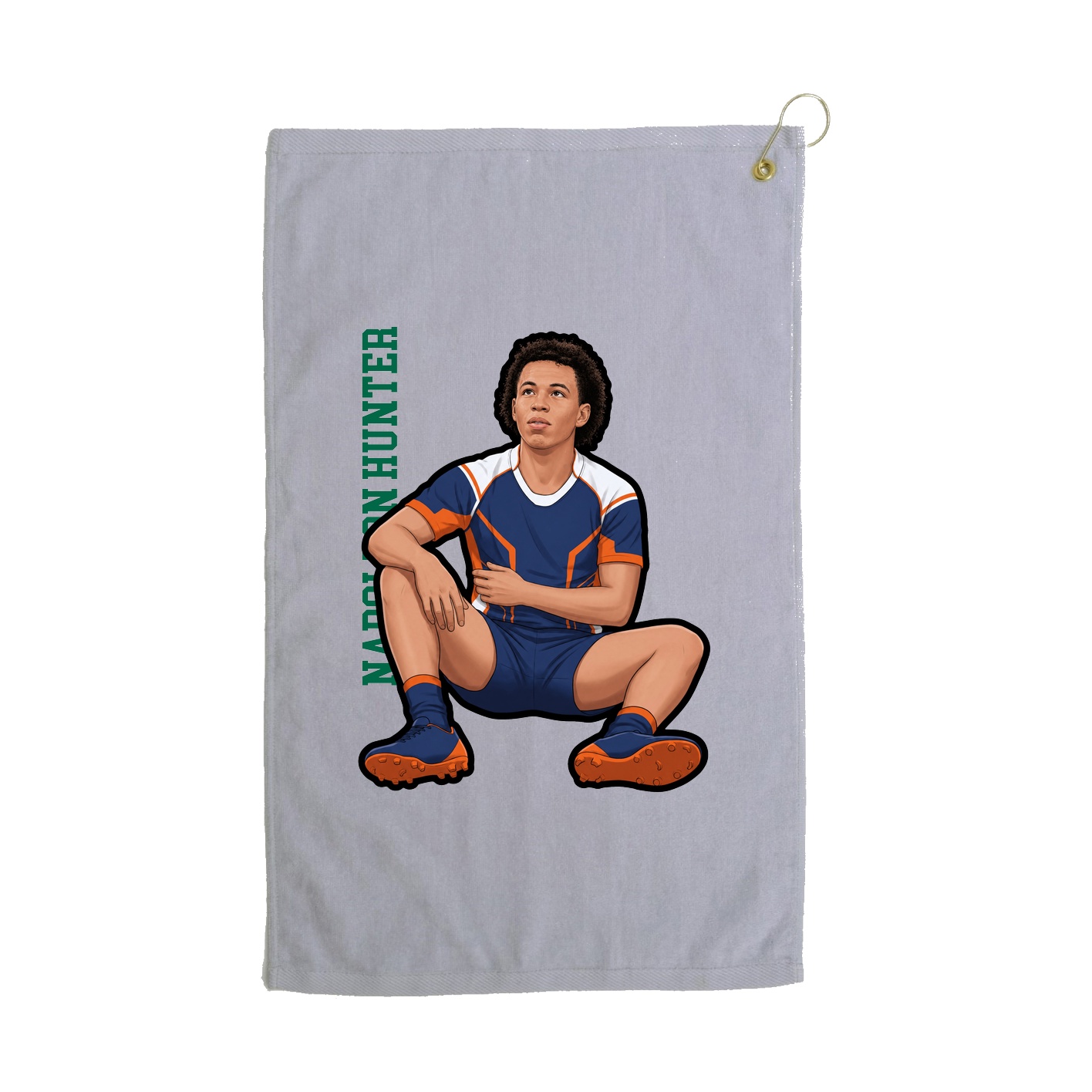 Golf Towel — Name Vertical in Grey