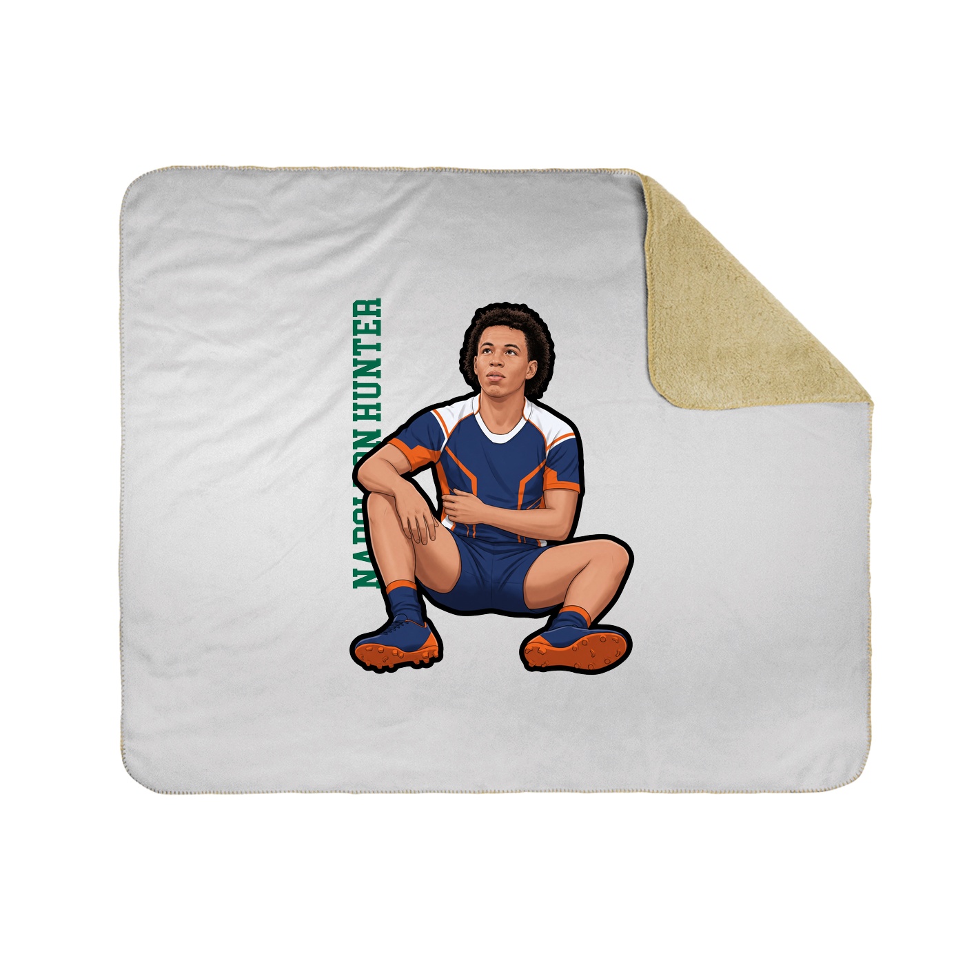 Throw Blanket — Name Vertical in White