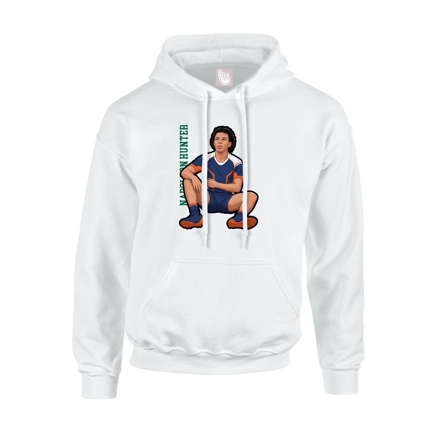 Hoodie — Name Vertical in White