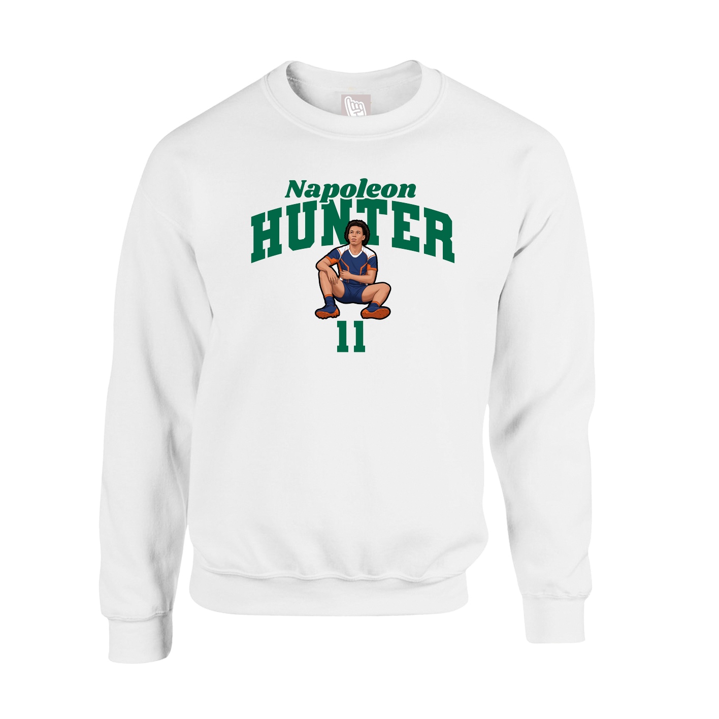 Fleece Crew — Signature Arch in White
