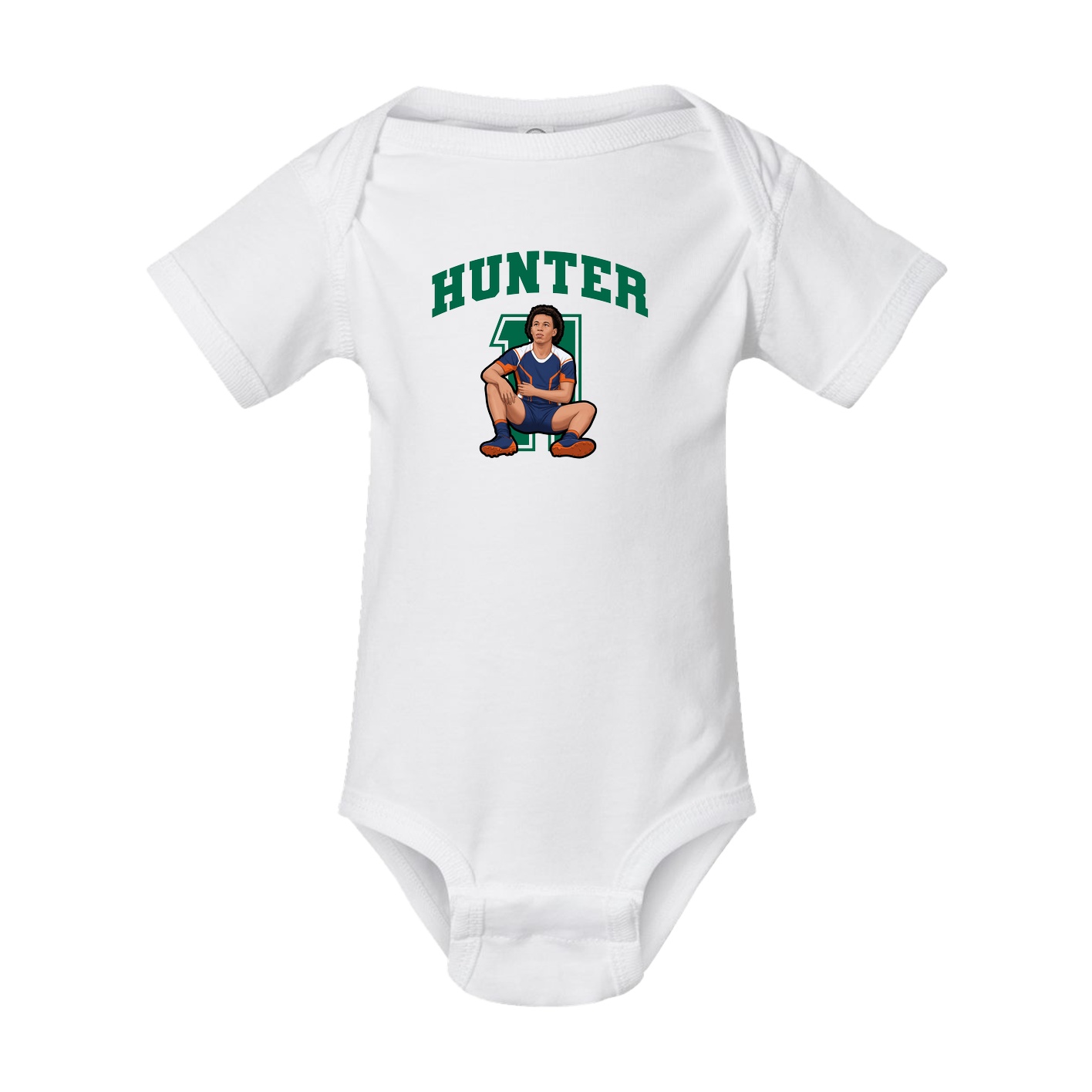 Baby Onesie — Number in White