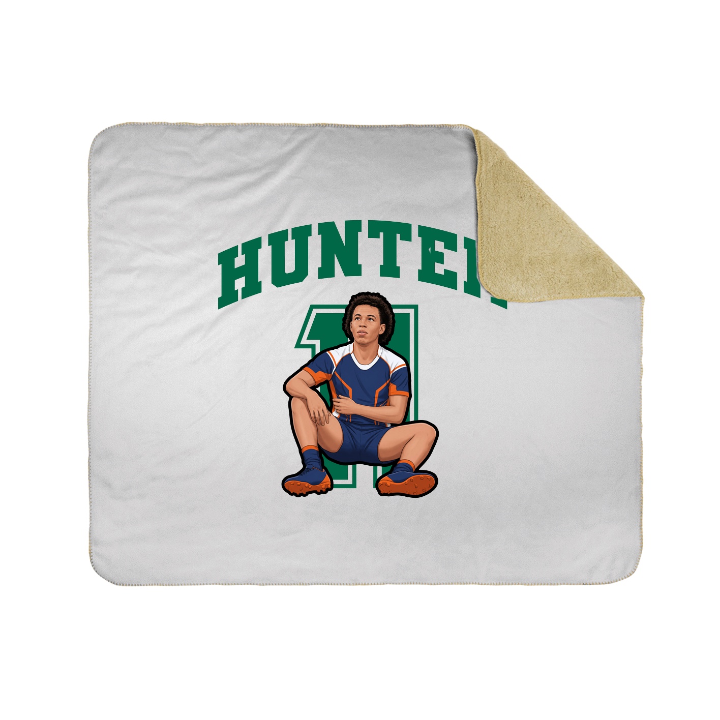 Throw Blanket — Number in White