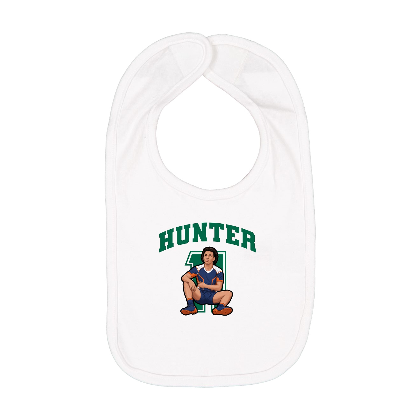 Infant Bib — Number in White