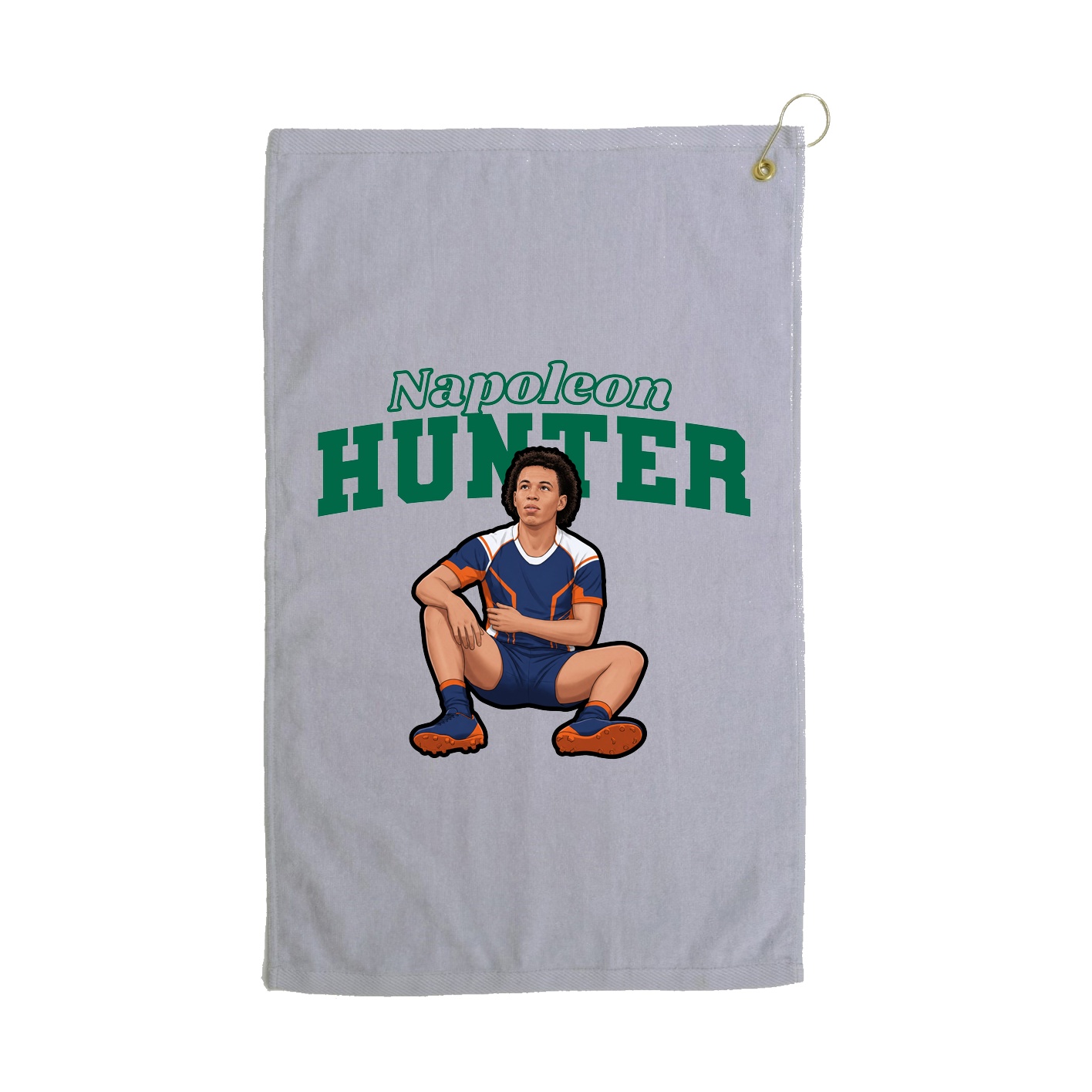 Golf Towel — Name Arch in Grey