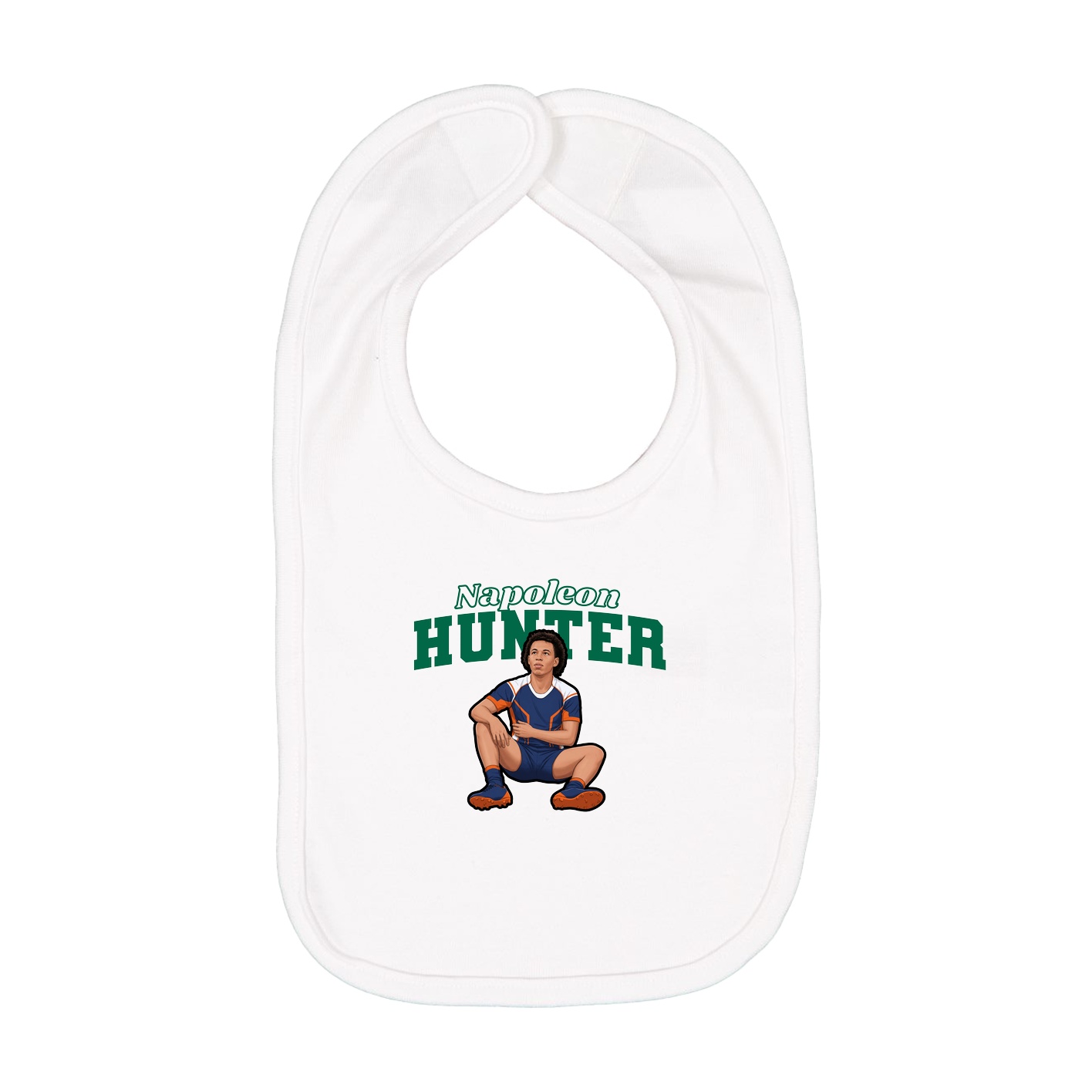 Infant Bib — Name Arch in White