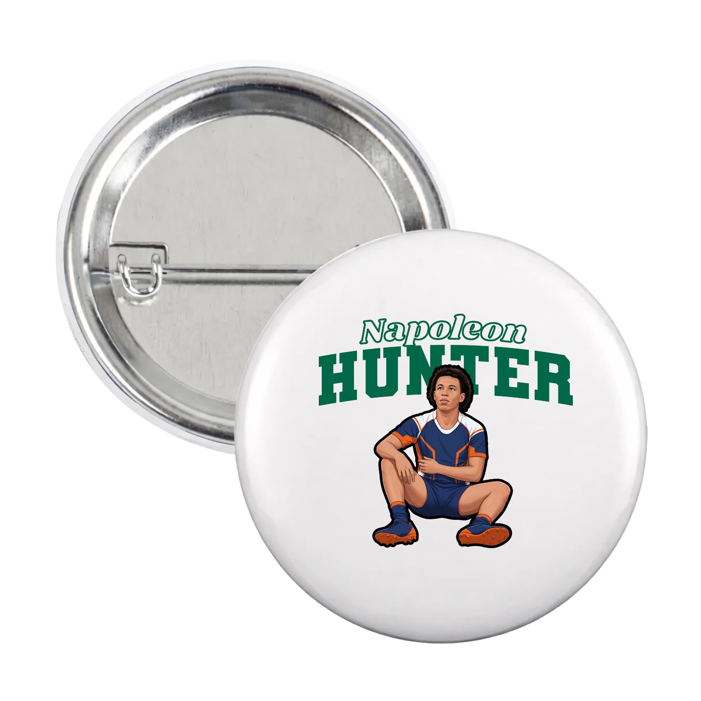 Game Day Button — Name Arch in White