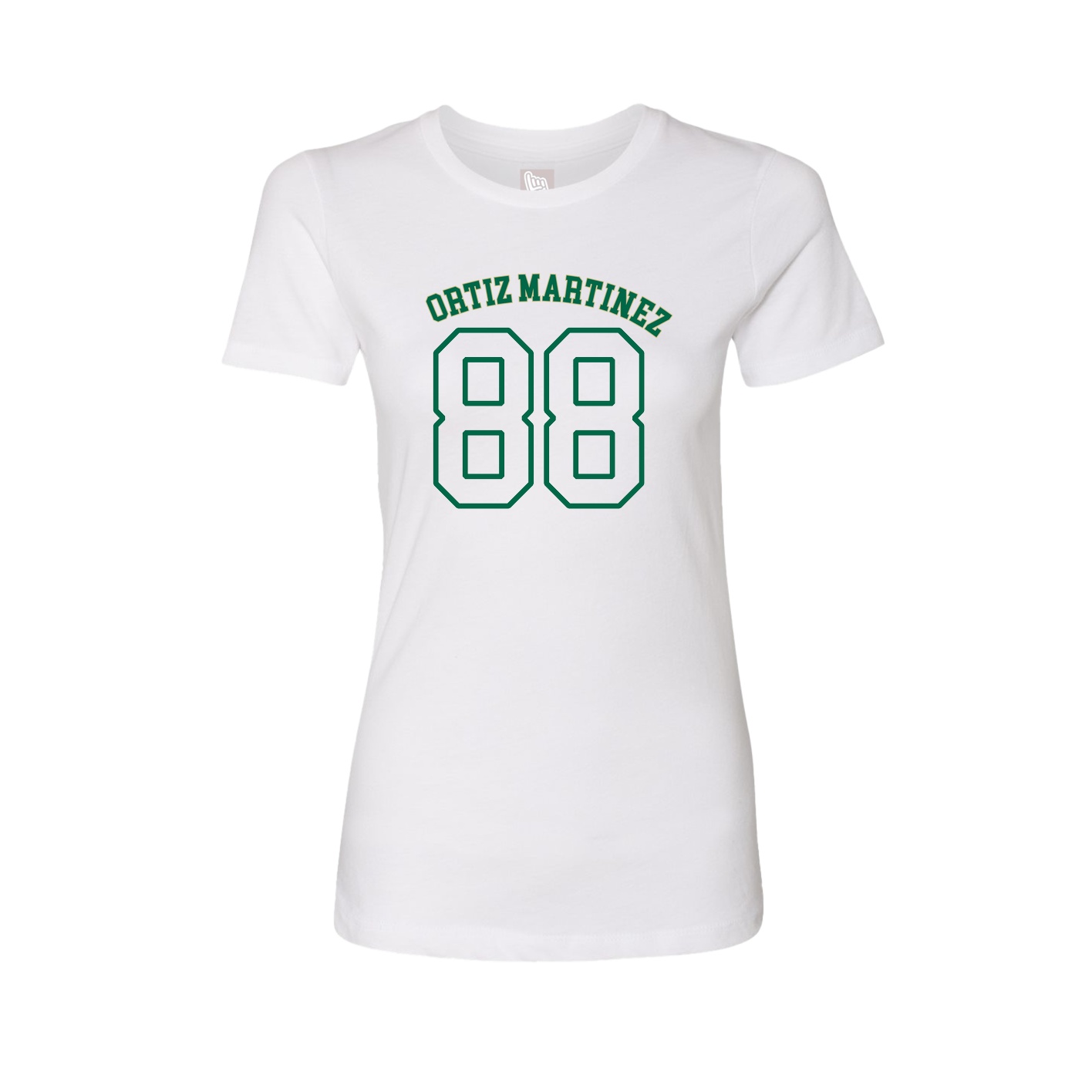 Fitted Women's Tee — Shirsey Arch in White