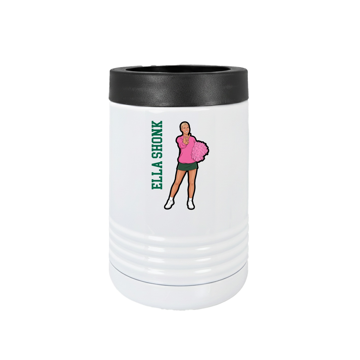 Beverage Holder — Name Vertical in White